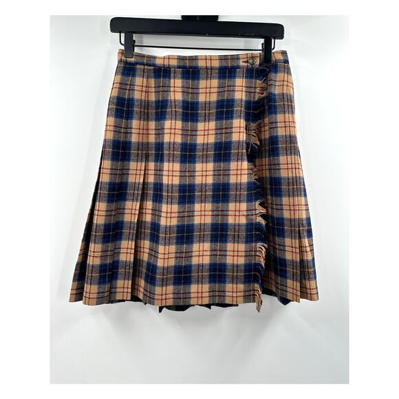 Vintage Pendleton 100% Virgin Wool Plaid School Girl Skirt Size 10 Petite - Picture 1 of 7